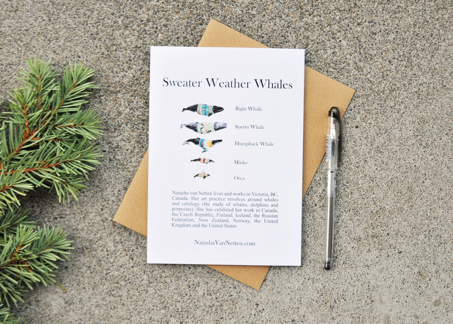 Mountain Whales Sweater Weather Greeting Card