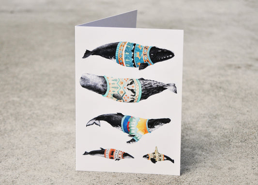 Mountain Whales Sweater Weather Greeting Card