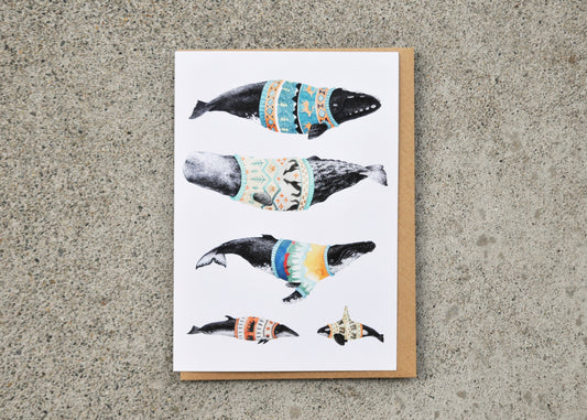 Mountain Whales Sweater Weather Greeting Card