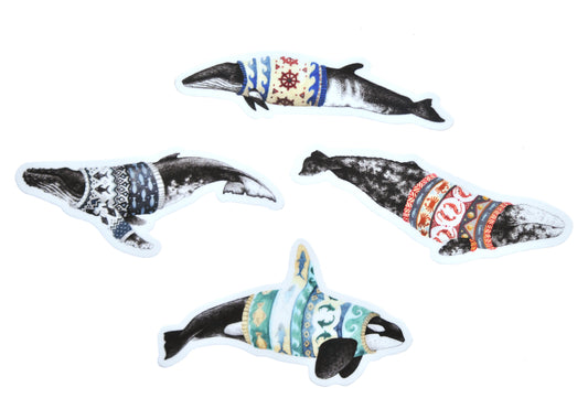 Whale Stickers - Set of Four Sweater Weather