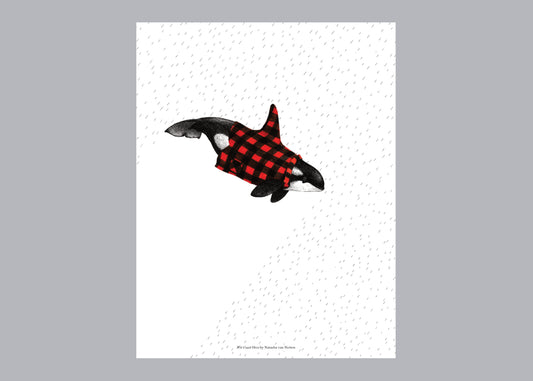 Orca Plaid Wet Coast Poster Print
