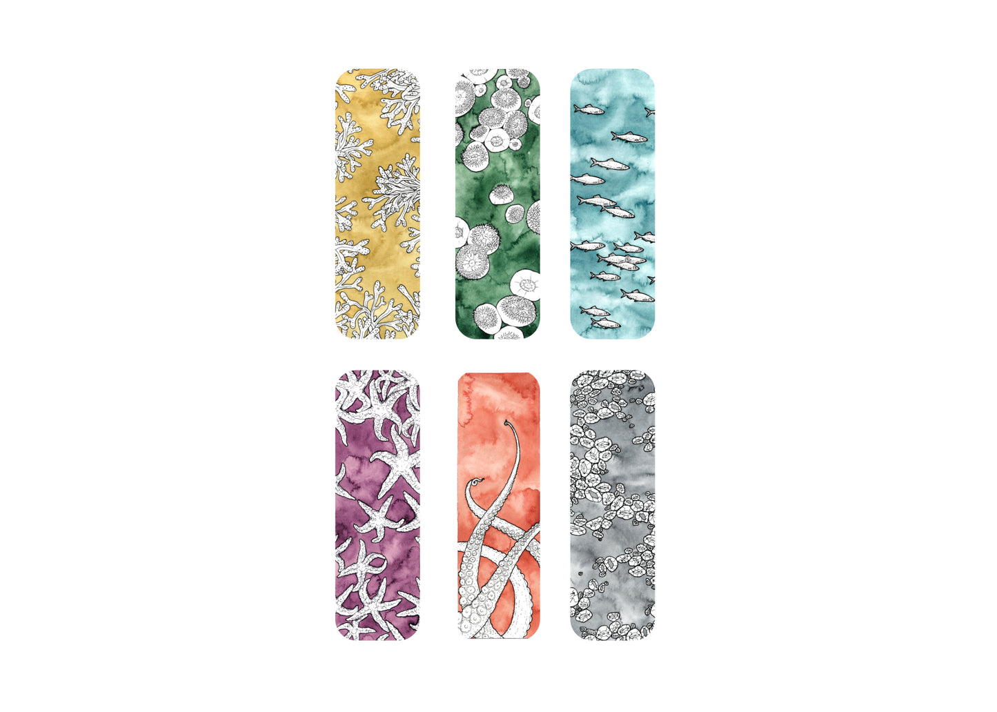 Set of 6 Ocean Specimen Bookmarks