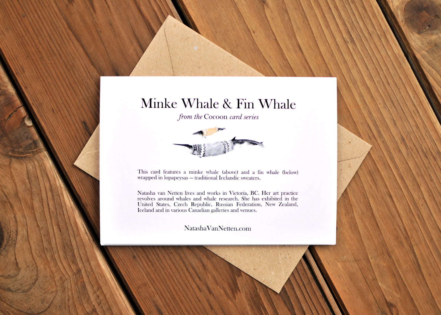 Text on the back of the card.