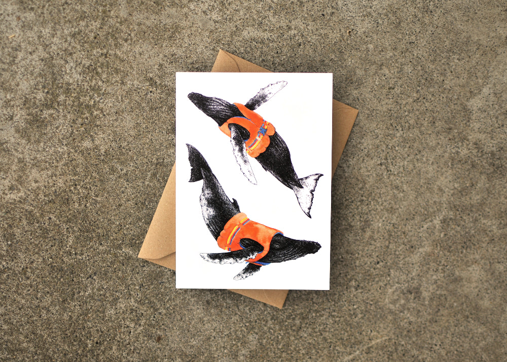 Life Preserver Humpback Whale Greeting Card