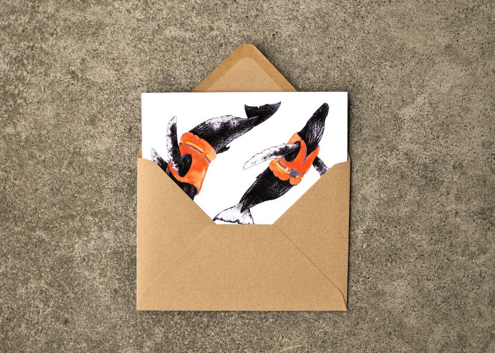 Life Preserver Humpback Whale Greeting Card
