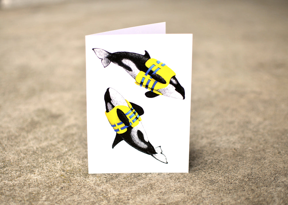 Life Preserver Orca Greeting Card