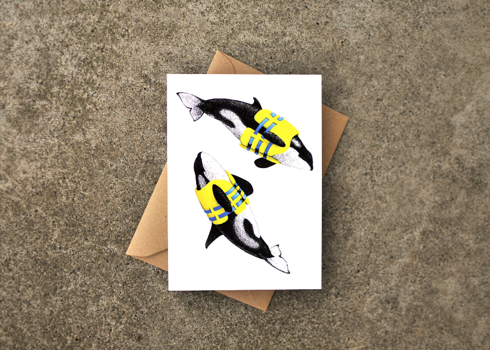 Life Preserver Orca Greeting Card