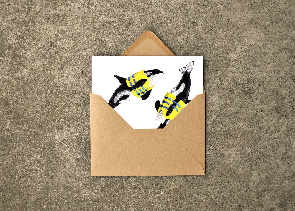 Life Preserver Orca Greeting Card