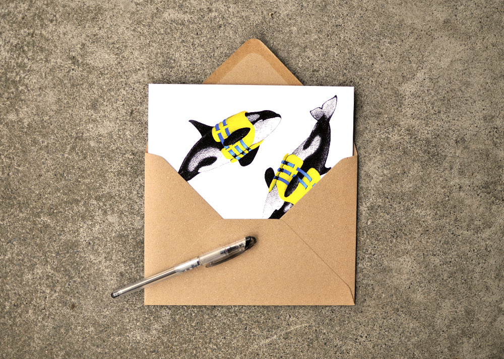 Life Preserver Orca Greeting Card