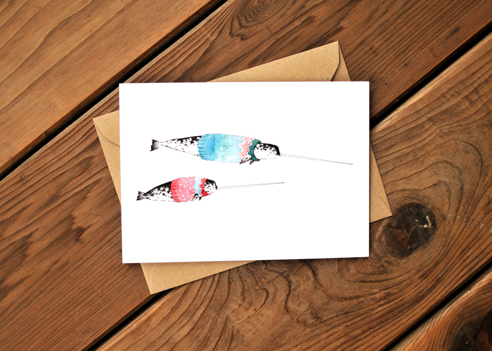 Narwhal Sweater Greeting Card
