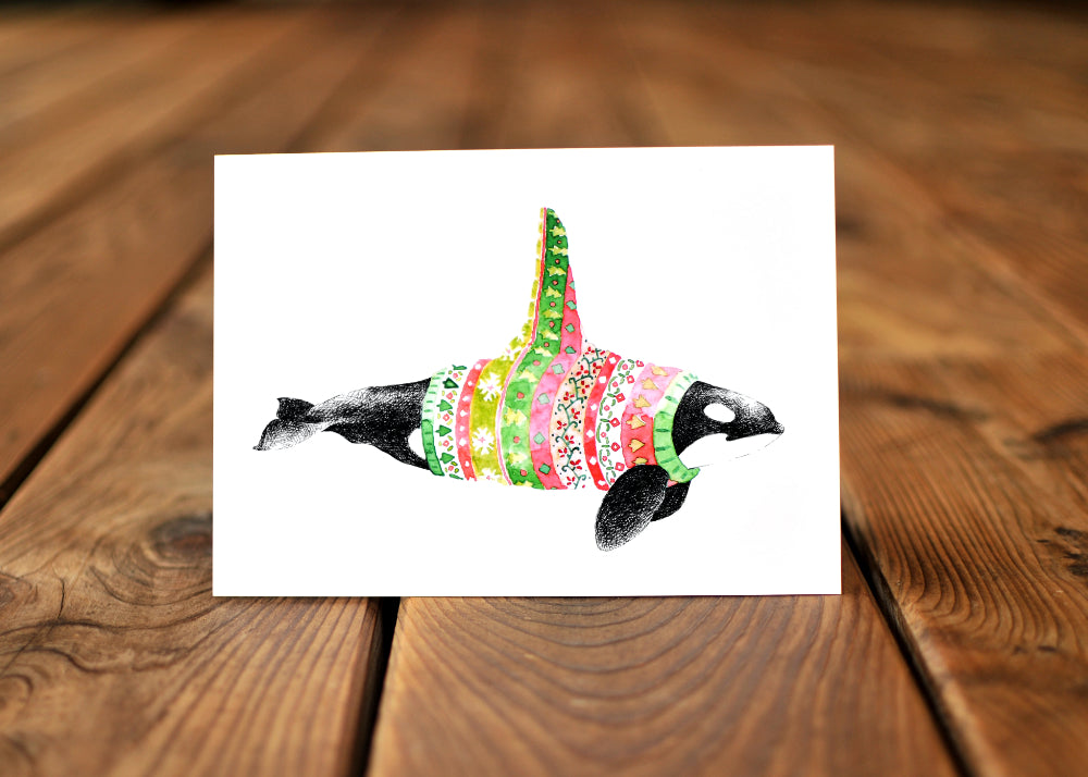 Orca Sweater Greeting Card