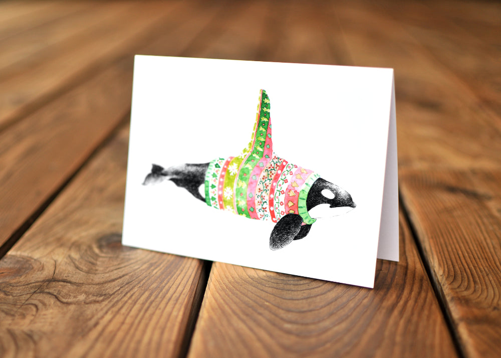 Orca Sweater Greeting Card