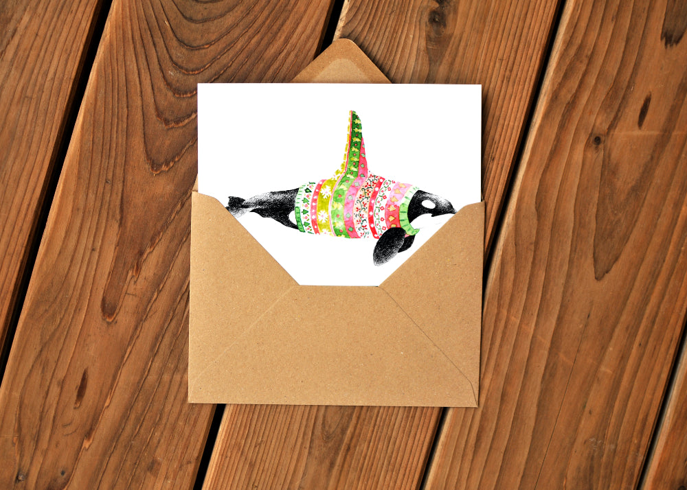 Orca Sweater Greeting Card