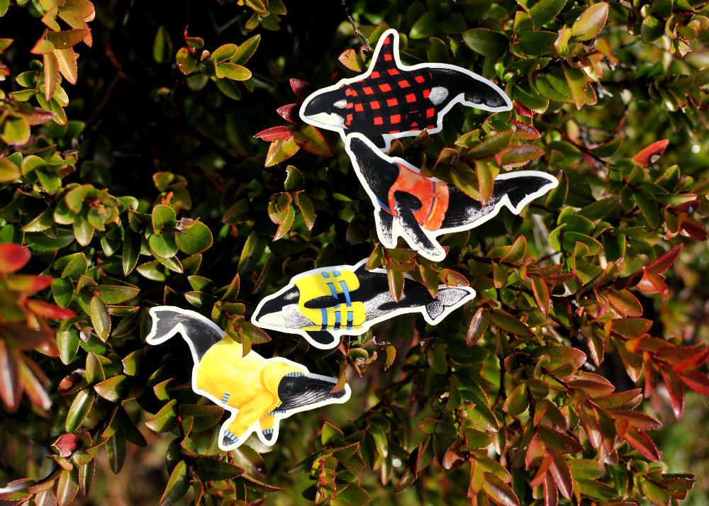 Whale Stickers - Set of Four Coastal