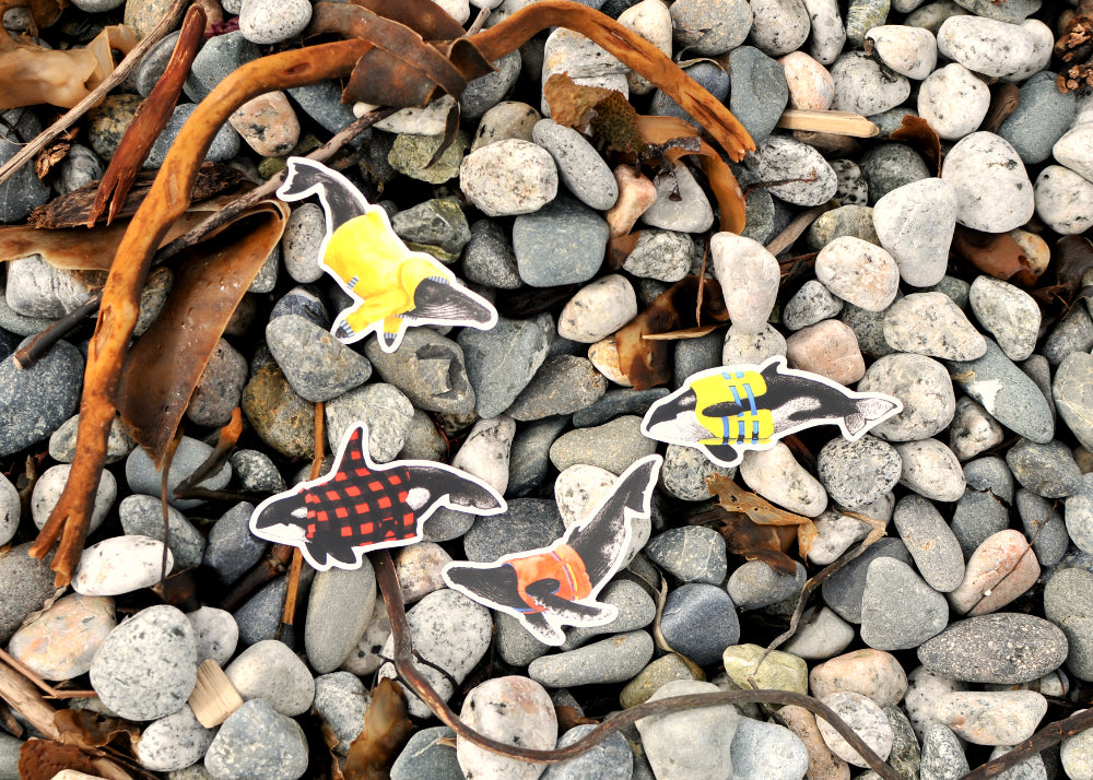 Whale Stickers - Set of Four Coastal