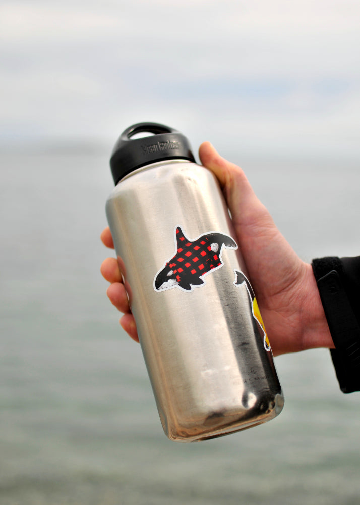 Wet Coast Plaid Orca Sticker
