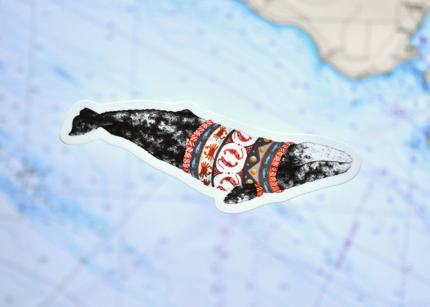 Sweater Weather Grey Whale Sticker