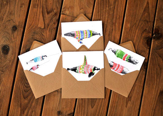 Winter Whale Sweater Greeting Card Set