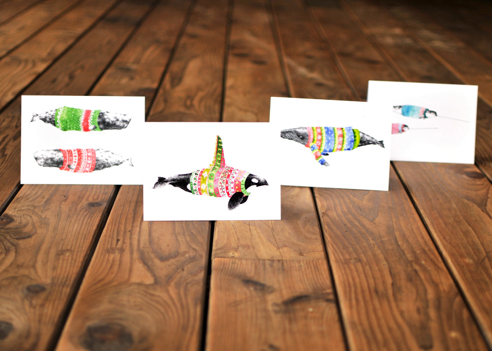 Winter Whale Sweater Greeting Card Set