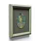 Small, framed oil painting of a whale's blow by Natasha van Netten