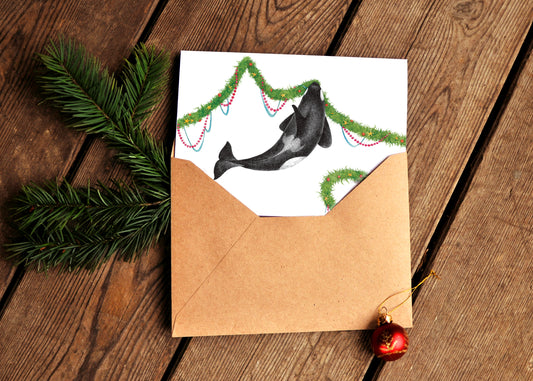 Decorator Orca Greeting Card