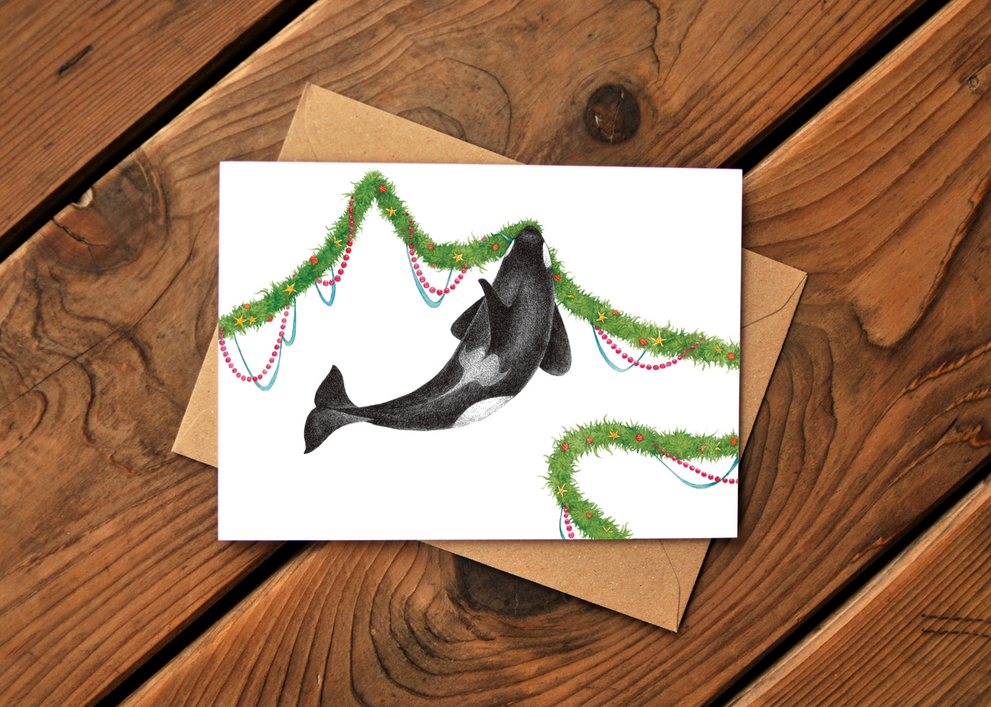 Decorator Orca Greeting Card