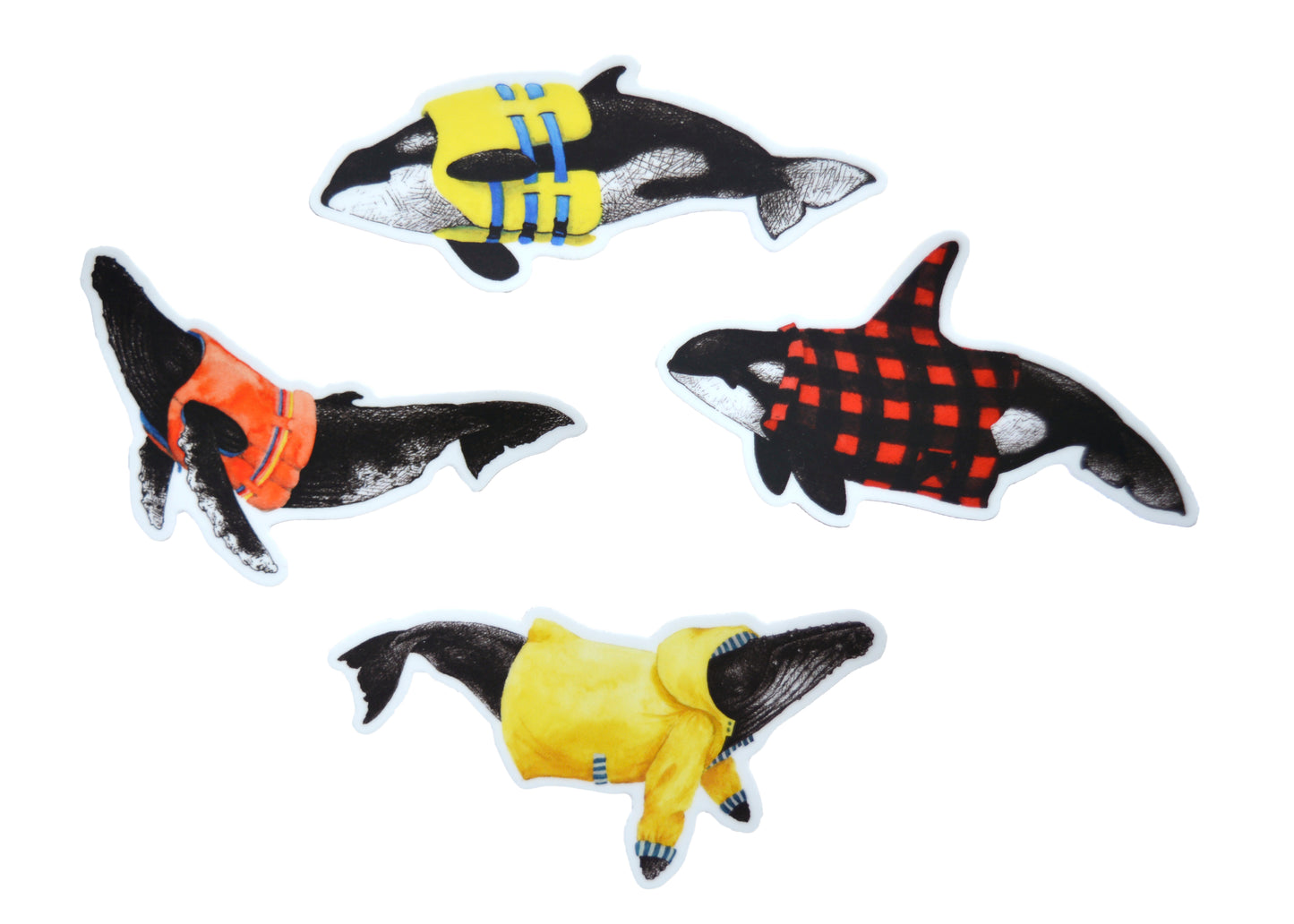 Whale Stickers - Set of Four Coastal