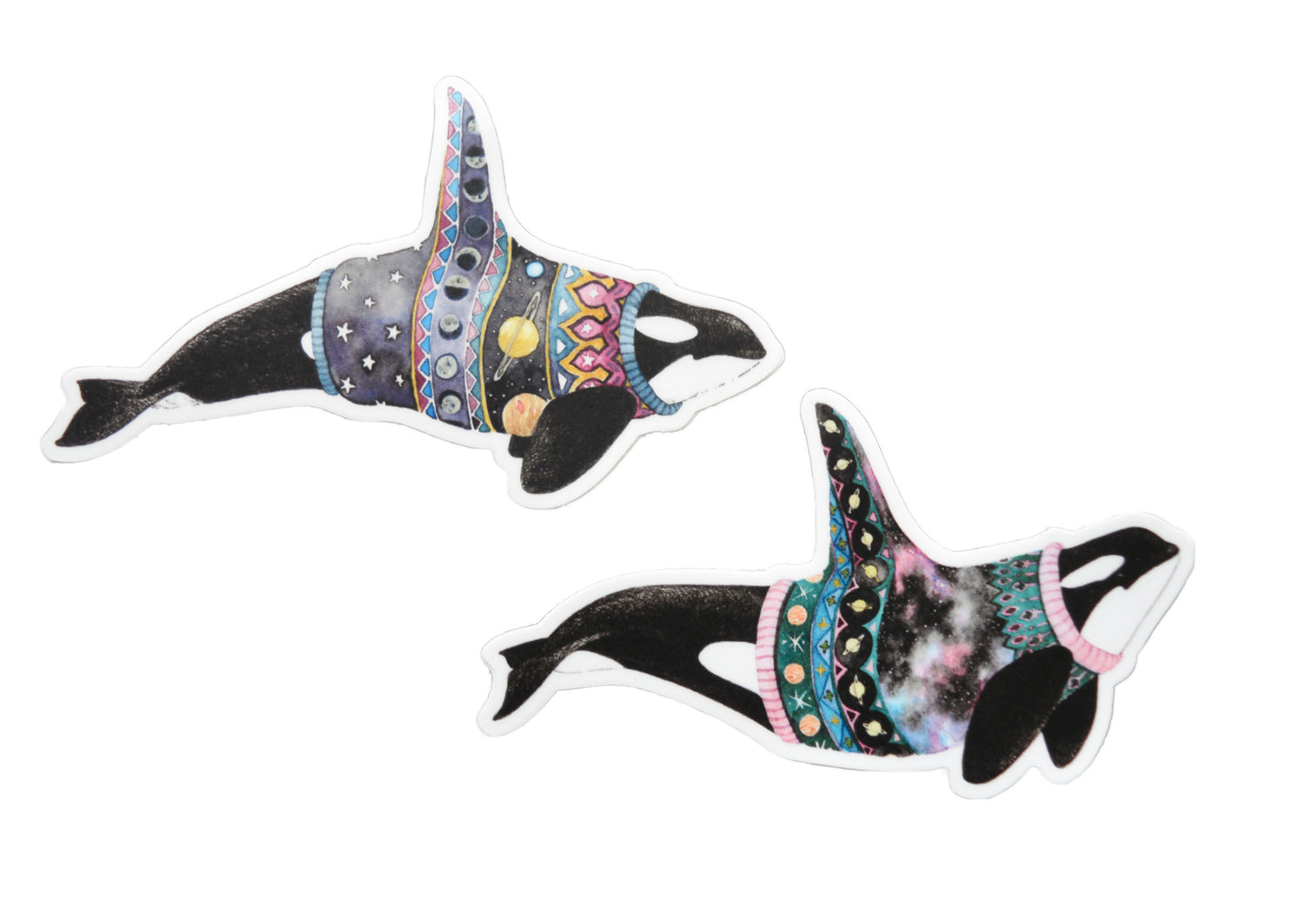 Space Orca Sweater Set of Two Stickers