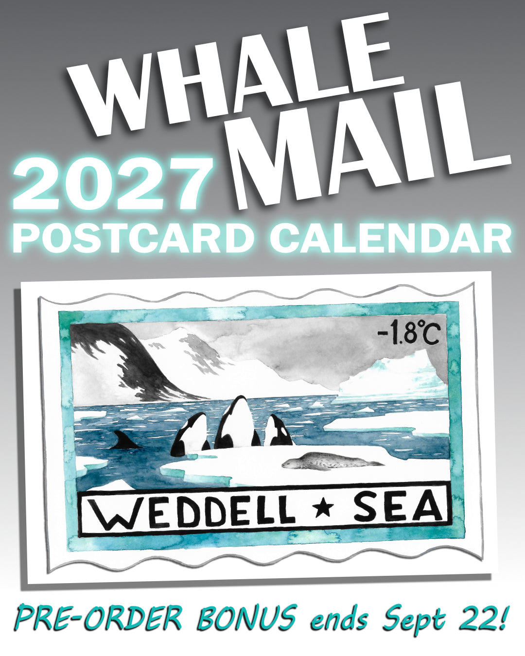 Limited Time Pre-Order: Whale Mail Postcard Calendar 2027