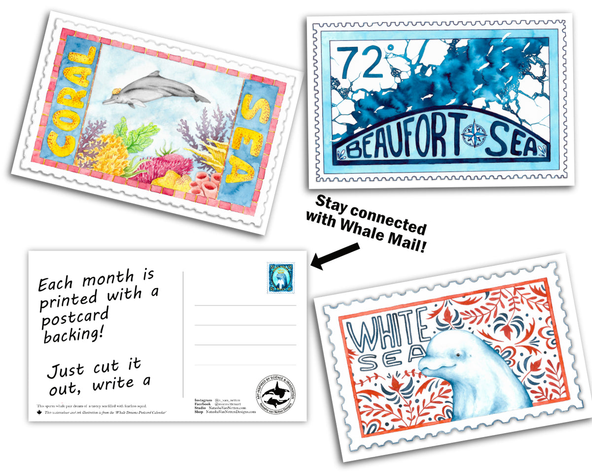 Whale Mail Postcard Calendar 2027