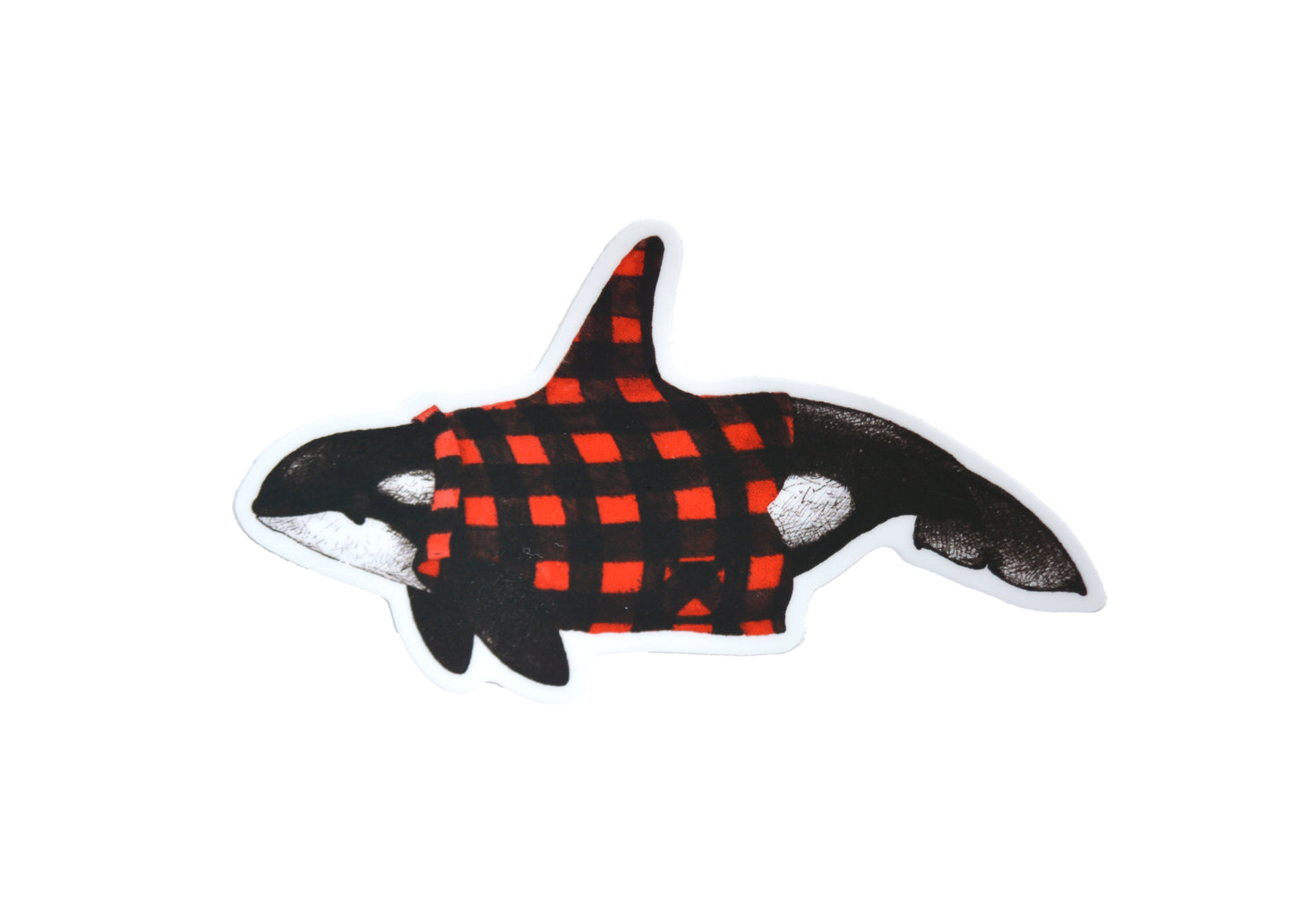 Wet Coast Plaid Orca Sticker