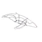 Photo of a 3D wire humpback whale sculpture. 