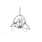 Photo of a 3D wire orca whale sculpture.